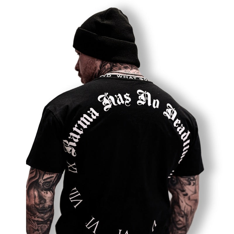 T-shirt oversize MVL "Karma has no date limite" - noir