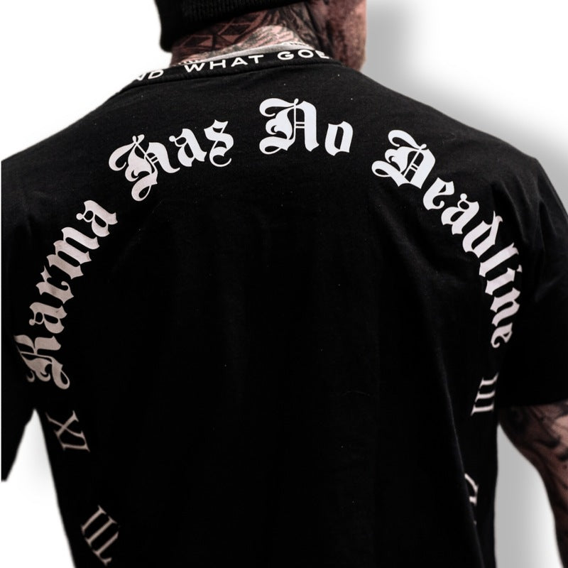 T-shirt oversize MVL « Karma has no deadline » - noir