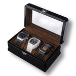 Charger l&#39;image dans la visionneuse de la galerie, 3 x MVL Skull watch with wooden luxury case