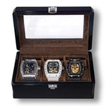 Laden Sie das Bild in den Galerie-Viewer, 3 x MVL Skull watch with wooden luxury case